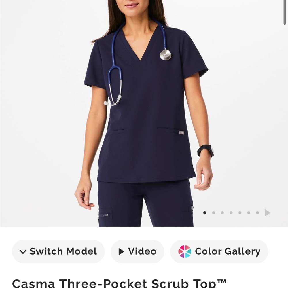 Navy Blue Women's Scrub Top